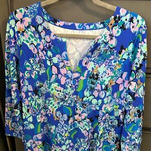 Lilly Pulitzer Nadine Blue Grotto Twilight Tropics XL UEC